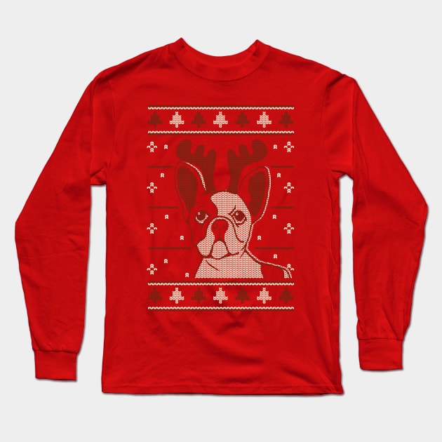 French Bulldog - Ugly Sweater Long Sleeve T-Shirt by rjzinger